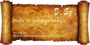 Deák Szimonetta névjegykártya