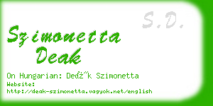 szimonetta deak business card